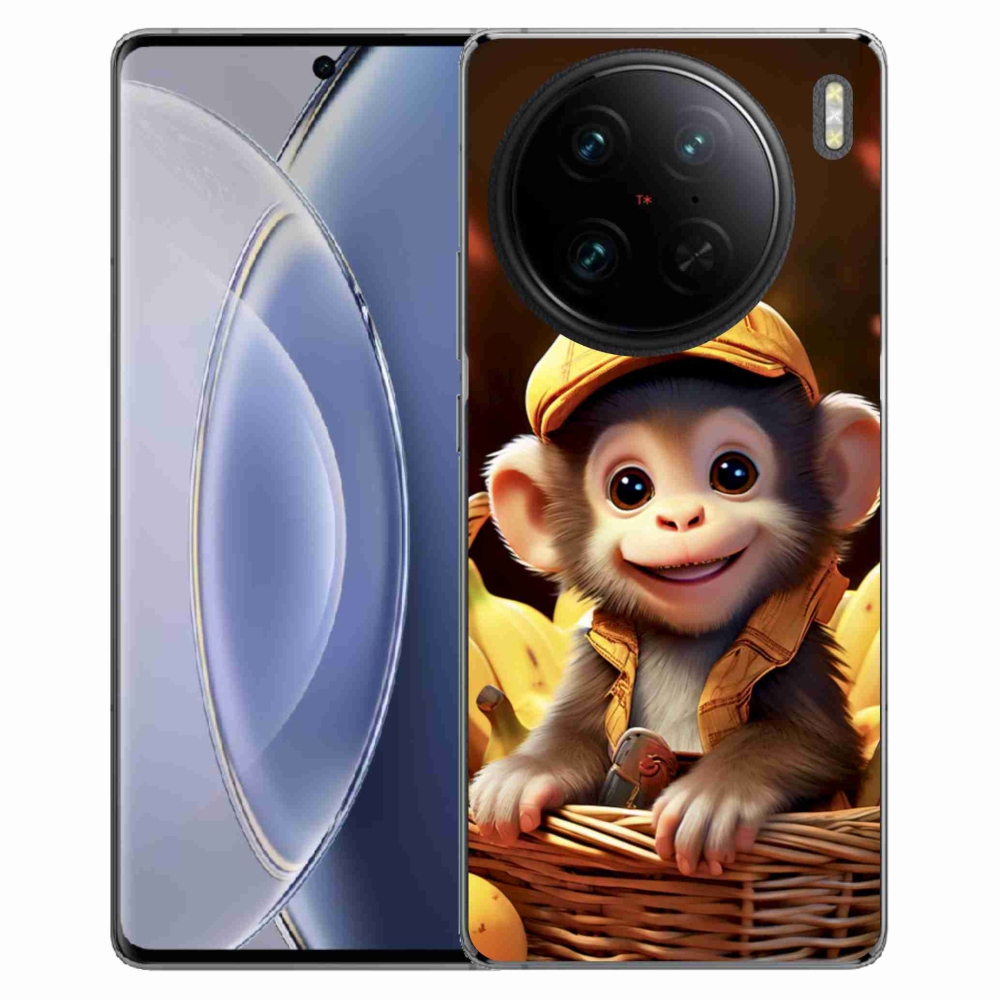 Gelový kryt mmCase na Vivo X90 Pro - opice v košíku