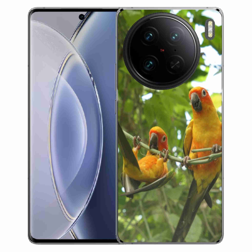 Gelový kryt mmCase na Vivo X90 Pro - papoušci aratingy