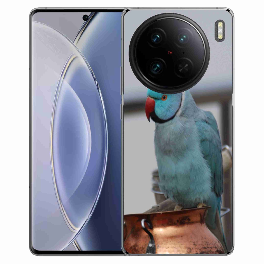Gelový kryt mmCase na Vivo X90 Pro - papoušek alexandr modrý
