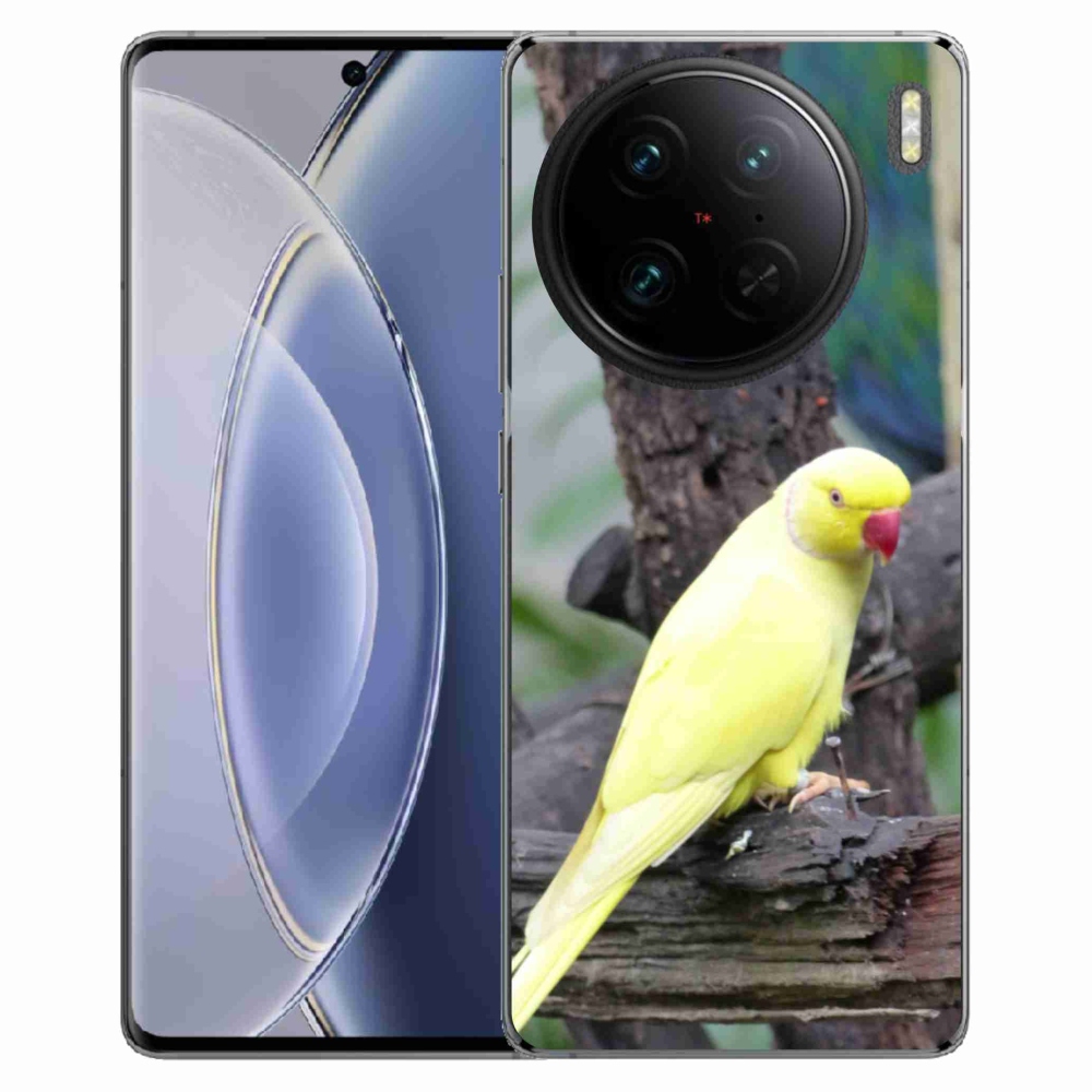 Gelový kryt mmCase na Vivo X90 Pro - papoušek alexandr žlutý