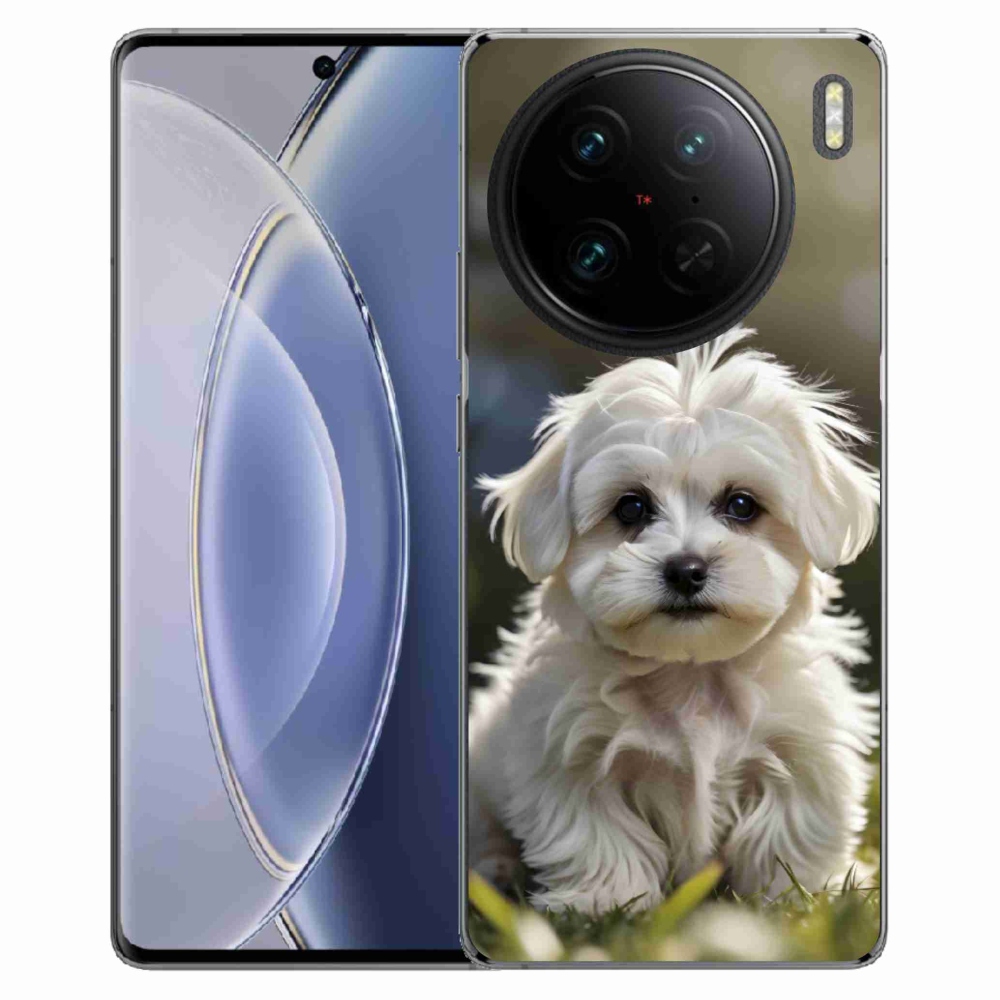 Gelový kryt mmCase na Vivo X90 Pro - roztomilý maltézský psík