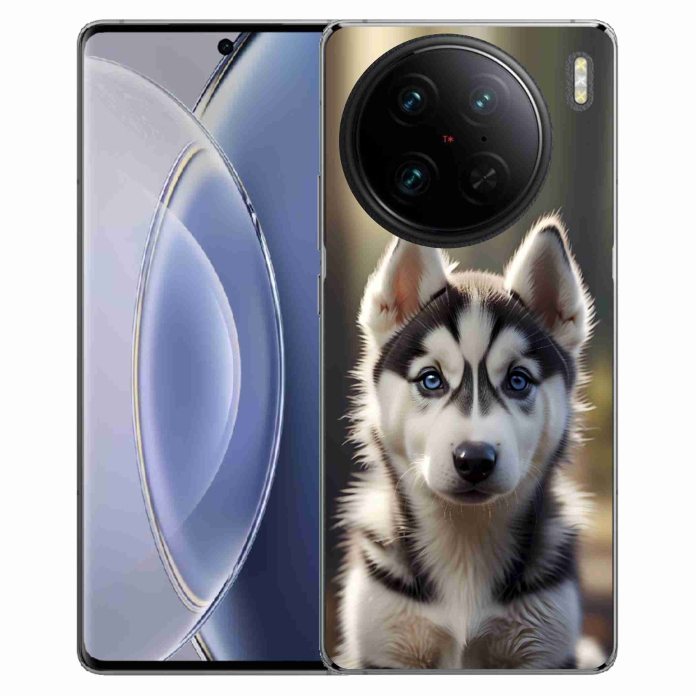 Gelový kryt mmCase na Vivo X90 Pro - roztomilý sibiřský husky