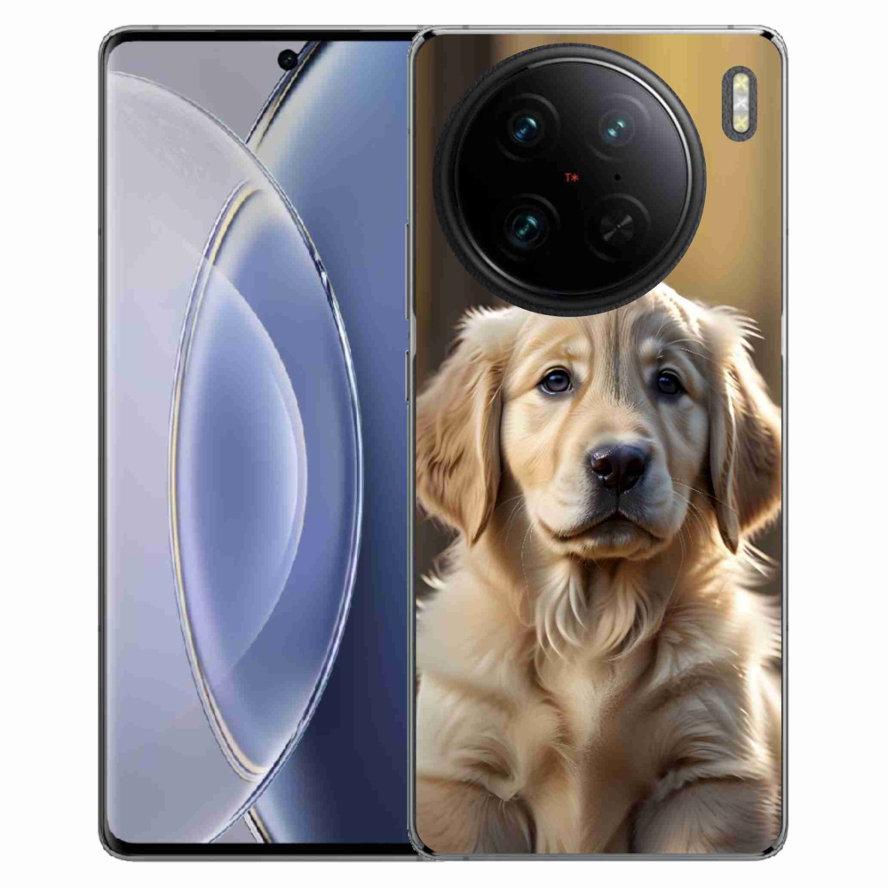 Gelový kryt mmCase na Vivo X90 Pro - roztomilý zlatý retrívr