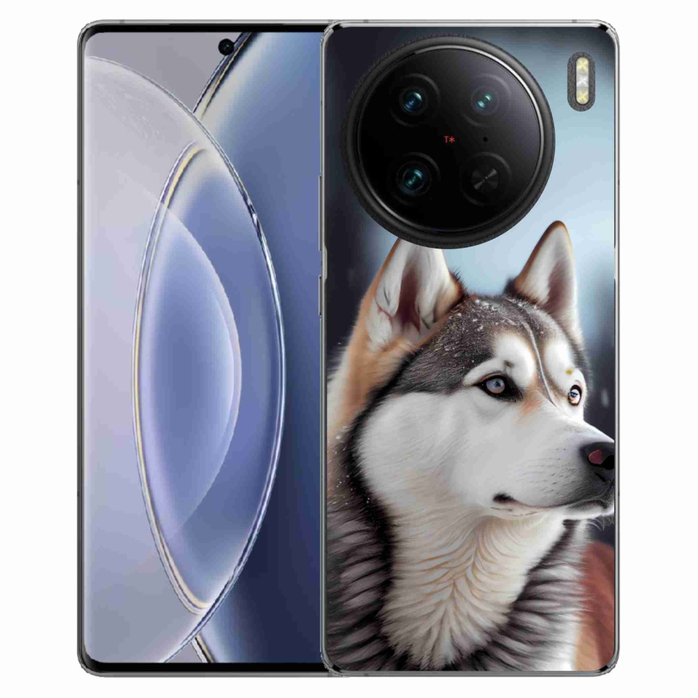 Gelový kryt mmCase na Vivo X90 Pro - sibiřský husky