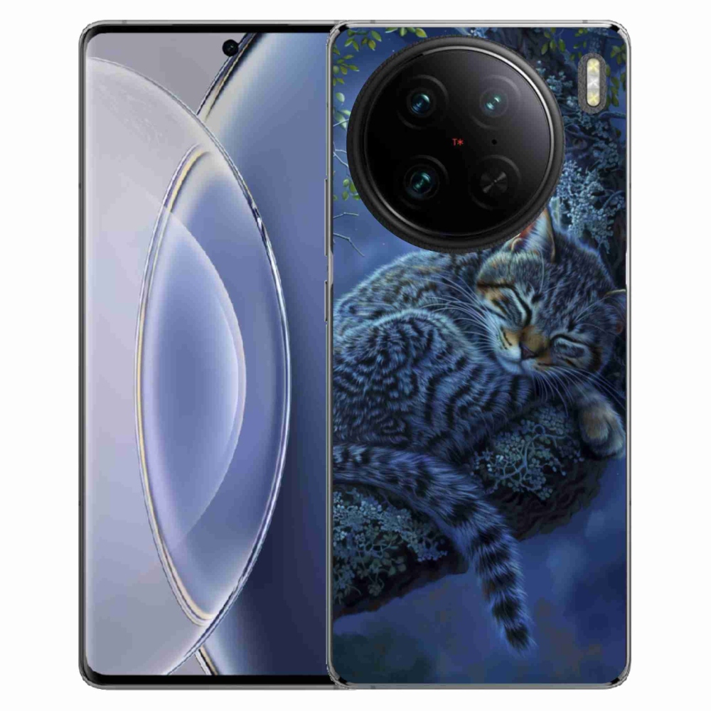 Gelový kryt mmCase na Vivo X90 Pro - spící kočka
