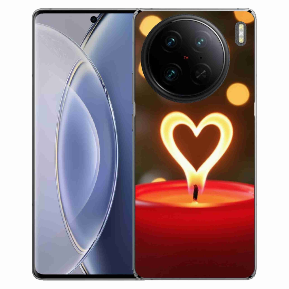 Gelový kryt mmCase na Vivo X90 Pro - srdce z plamene