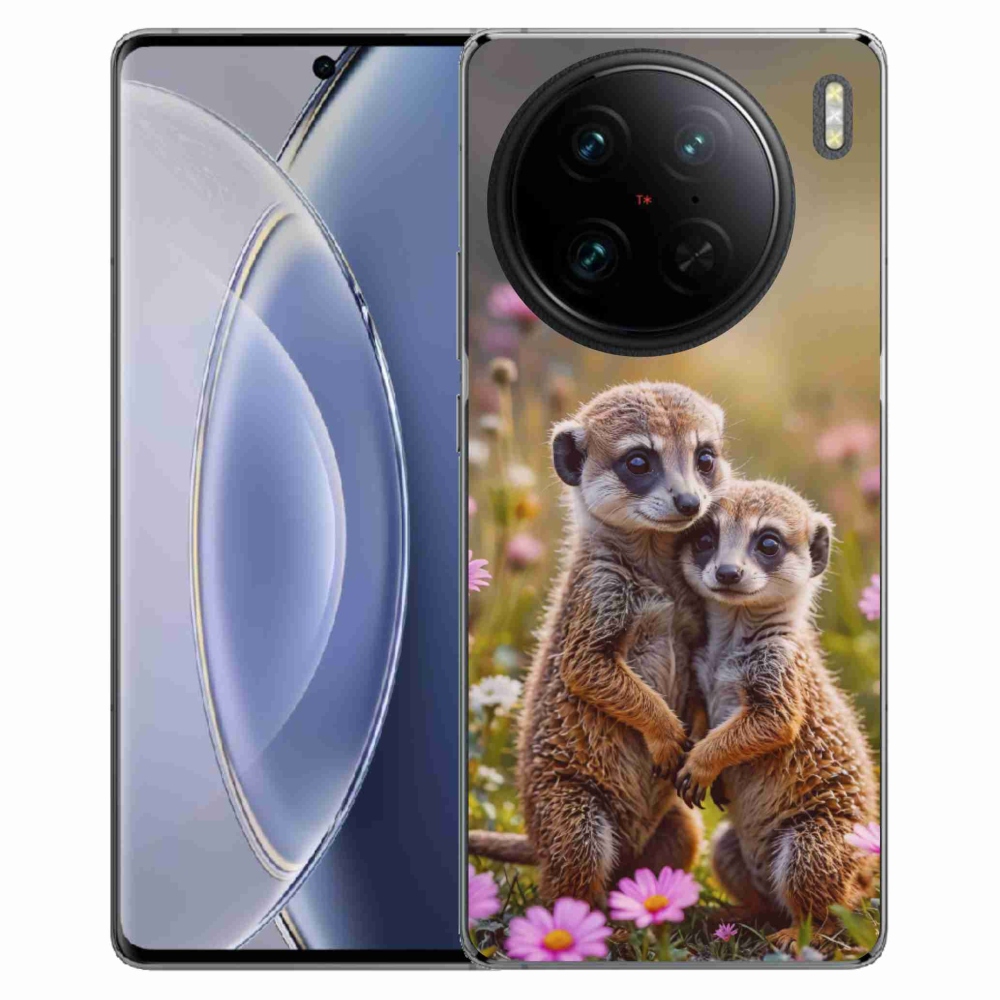 Gelový kryt mmCase na Vivo X90 Pro - surikatí duo