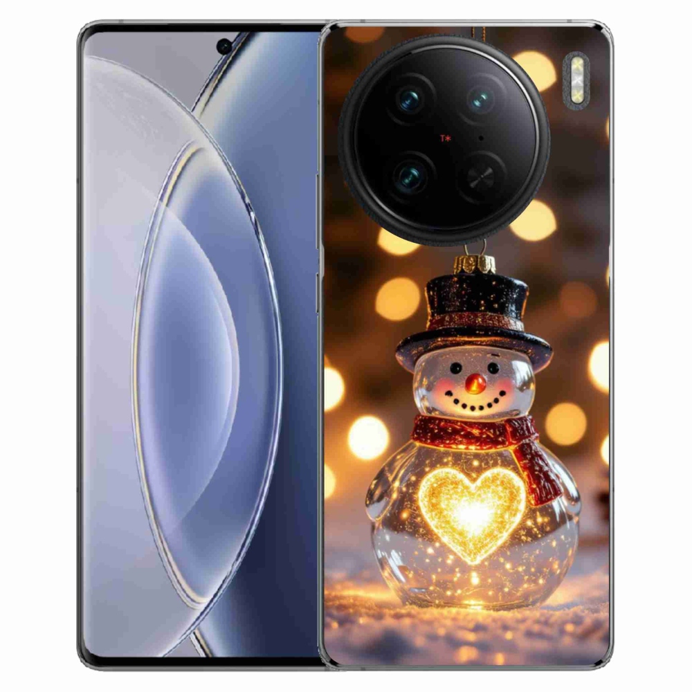 Gelový kryt mmCase na Vivo X90 Pro - svítící vánoční sněhulák