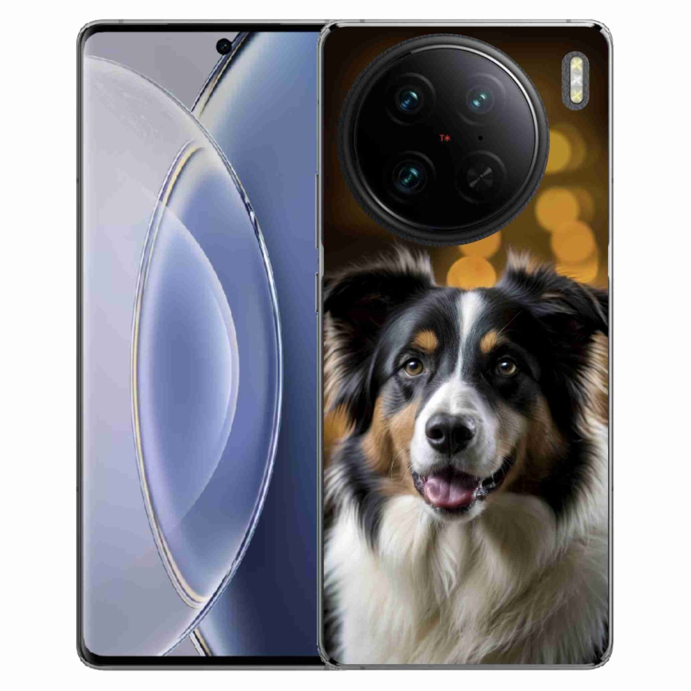 Gelový kryt mmCase na Vivo X90 Pro - usměvavý australský ovčák