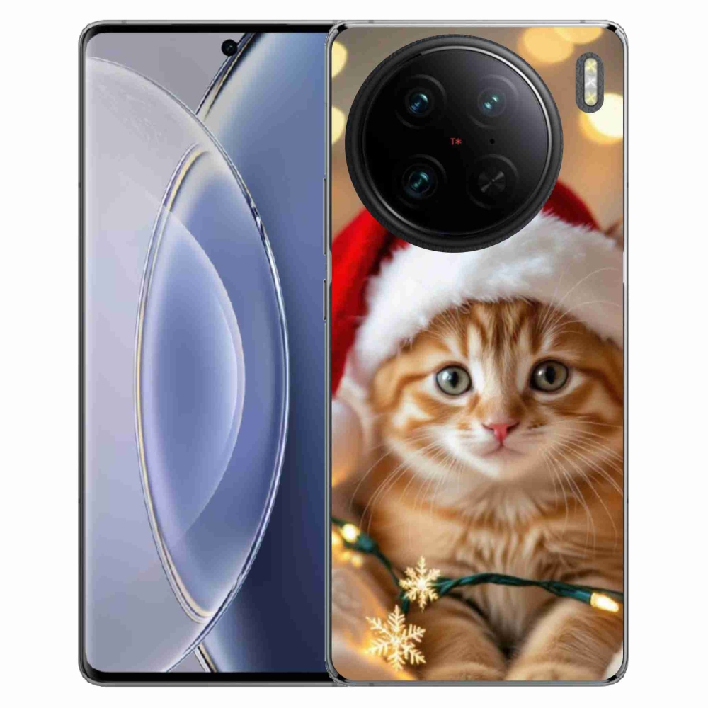 Gelový kryt mmCase na Vivo X90 Pro - vánoční kotě