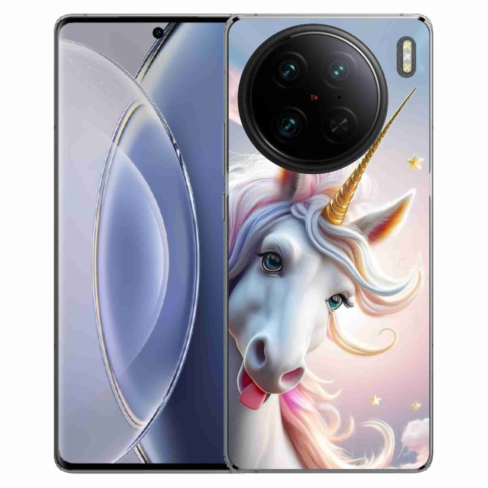 Gelový kryt mmCase na Vivo X90 Pro - veselý jednorožec