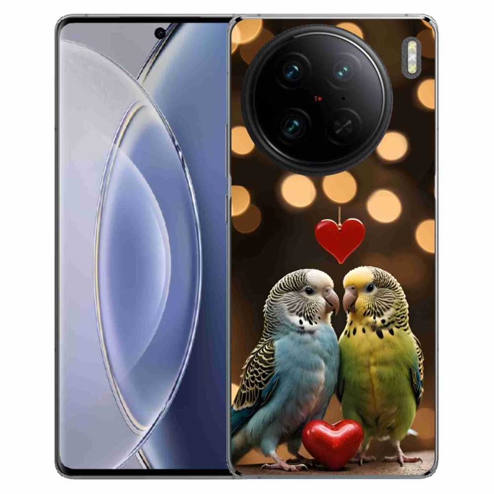 Gelový kryt mmCase na Vivo X90 Pro - zamilovaní papoušci