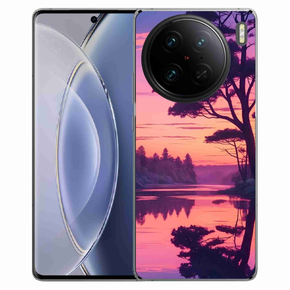 Gelový kryt mmCase na Vivo X90 Pro - západ slunce nad jezerem