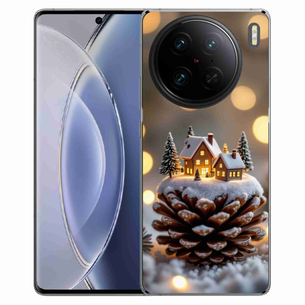 Gelový kryt mmCase na Vivo X90 Pro - zimní vesnička