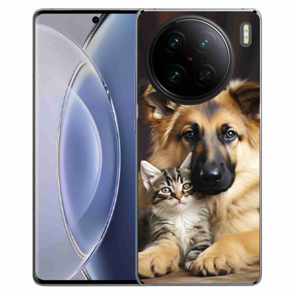 Gelový kryt mmCase na Vivo X90 Pro - zvířecí přátelství