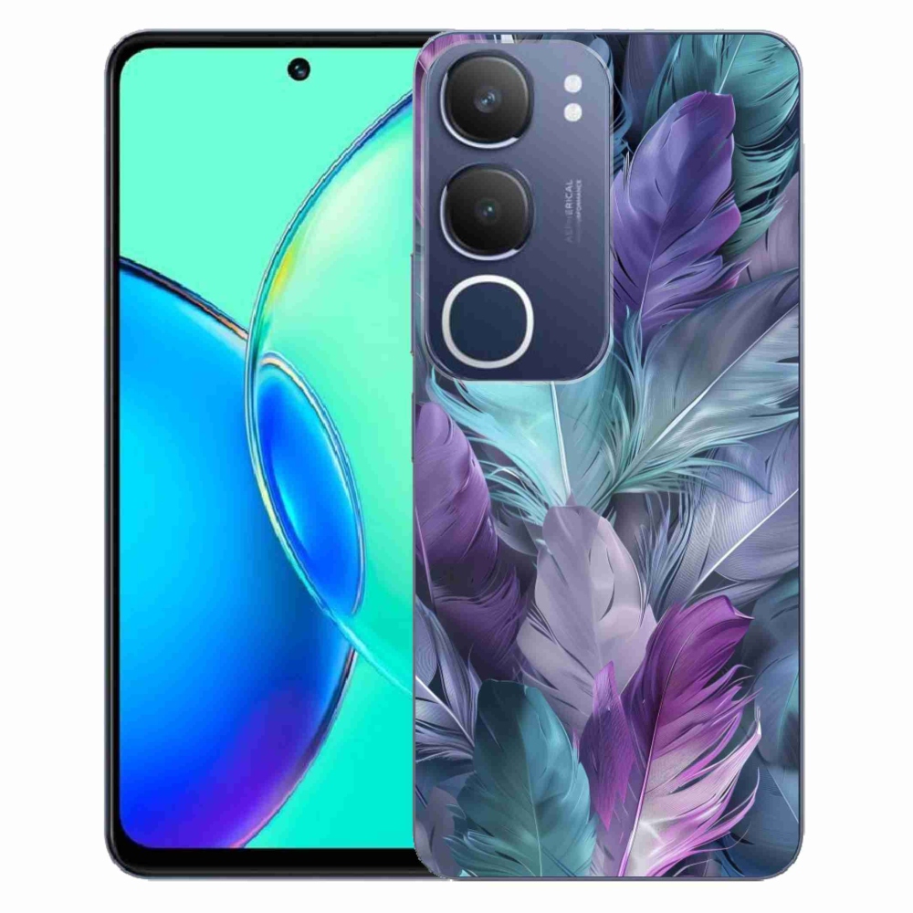 Gelový kryt mmCase na Vivo Y19S - barevné peří 2