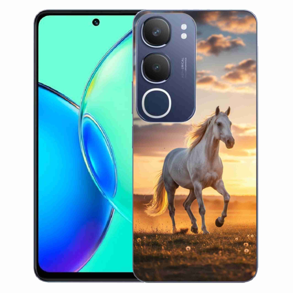 Gelový kryt mmCase na Vivo Y19S - běžící bílý kůň 2