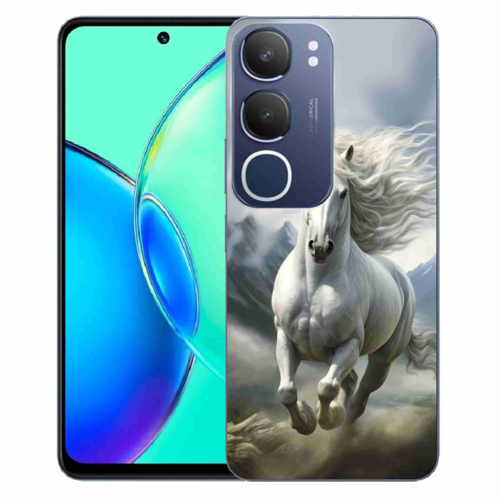 Gelový kryt mmCase na Vivo Y19S - běžící bílý kůň 3