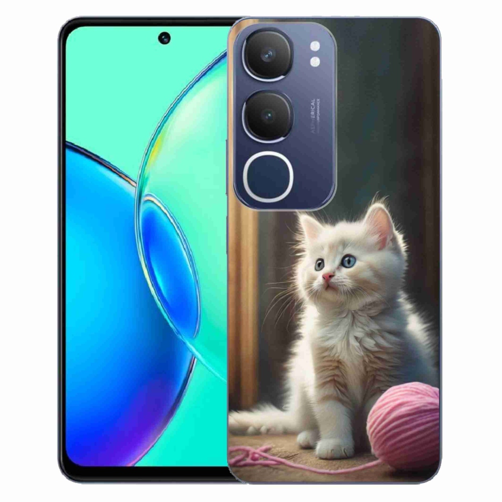 Gelový kryt mmCase na Vivo Y19S - bílé kotě 2