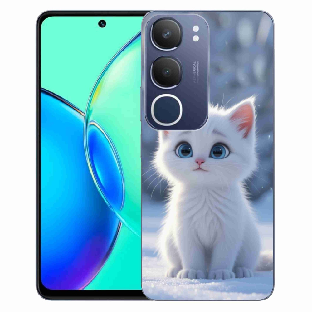 Gelový kryt mmCase na Vivo Y19S - bílé kotě 3