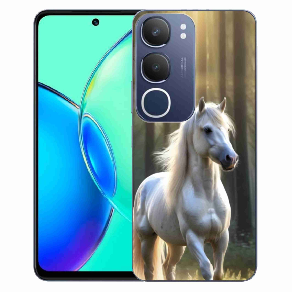 Gelový kryt mmCase na Vivo Y19S - bílý kůň 3