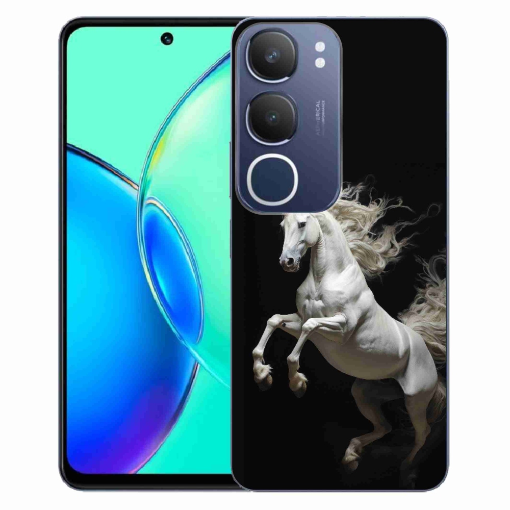 Gelový kryt mmCase na Vivo Y19S - bílý kůň 4