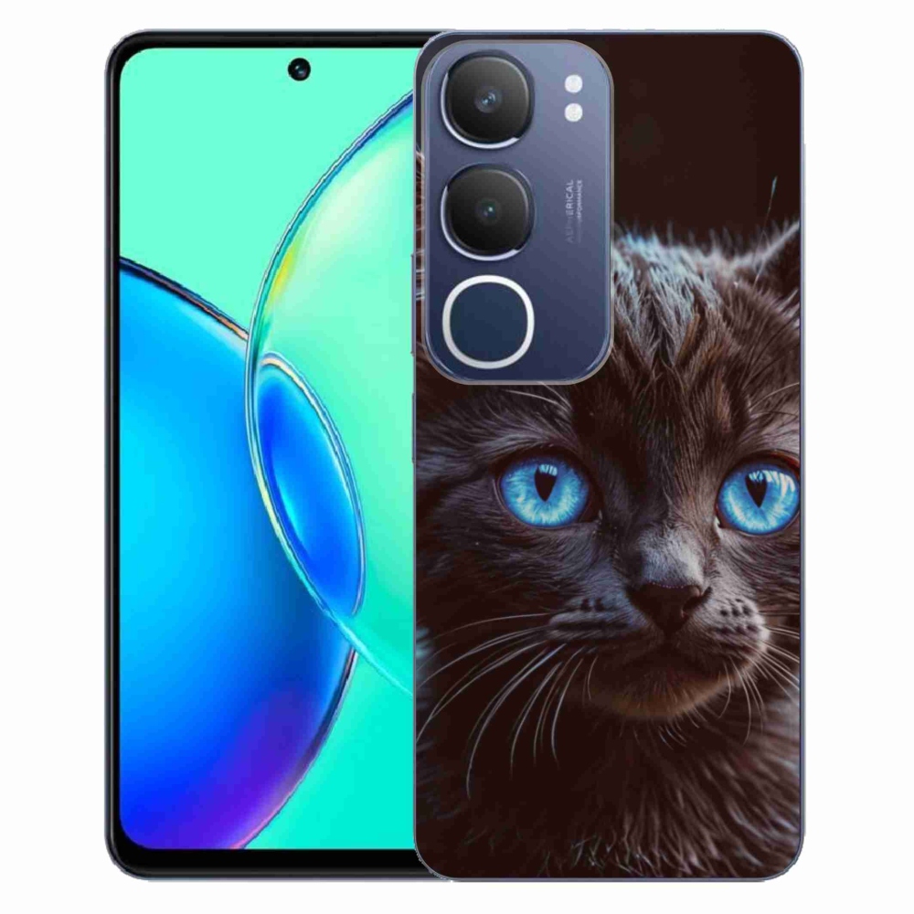 Gelový kryt mmCase na Vivo Y19S - černé kotě 2