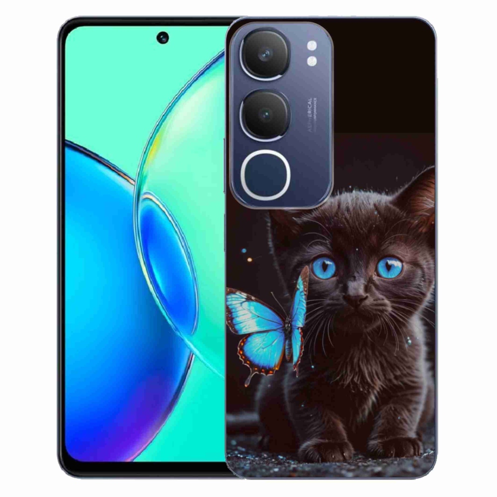 Gelový kryt mmCase na Vivo Y19S - černé kotě 3