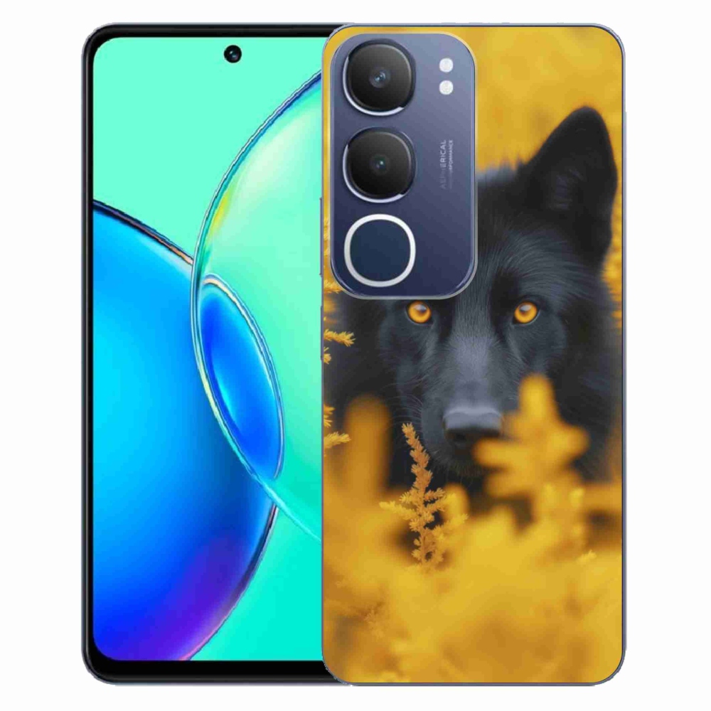 Gelový kryt mmCase na Vivo Y19S - černý vlk 2