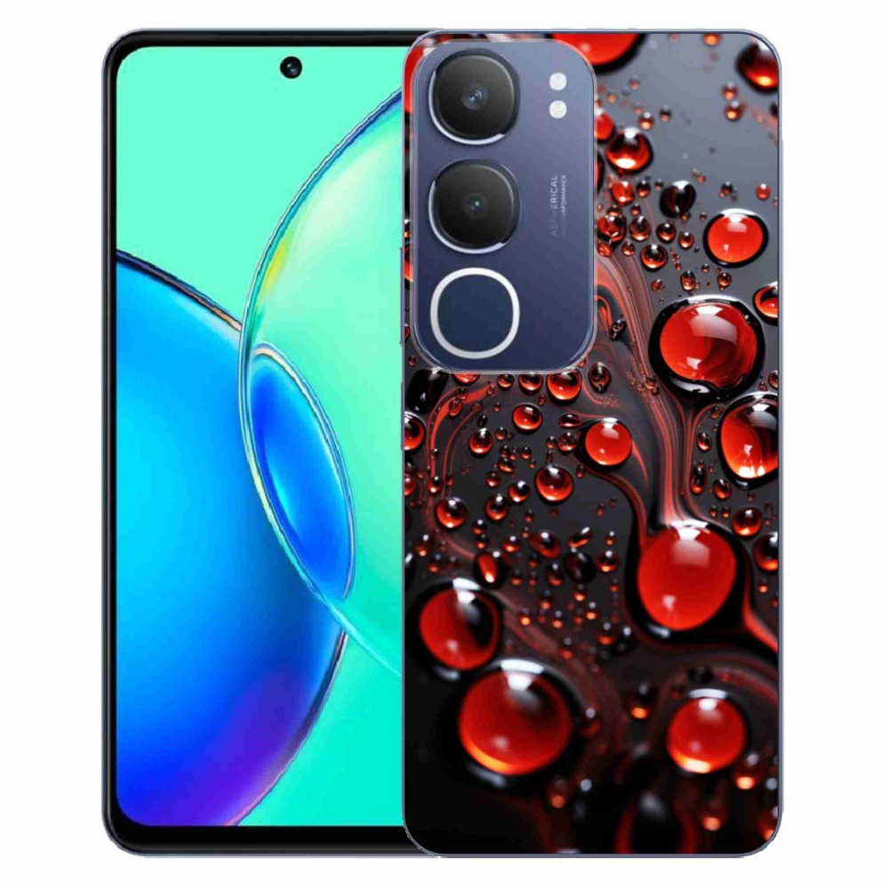 Gelový kryt mmCase na Vivo Y19S - červené kapky 2