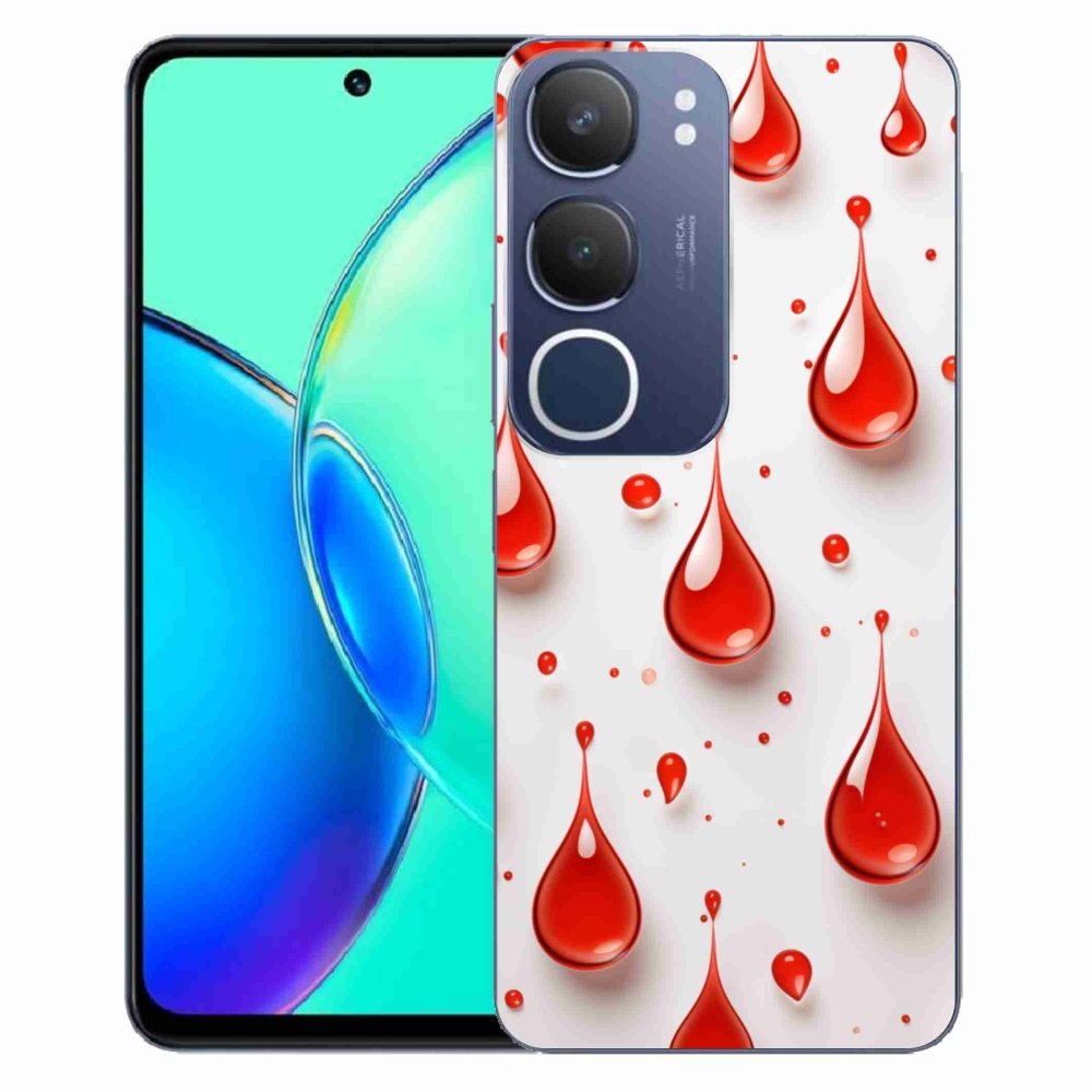 Gelový kryt mmCase na Vivo Y19S - červené kapky