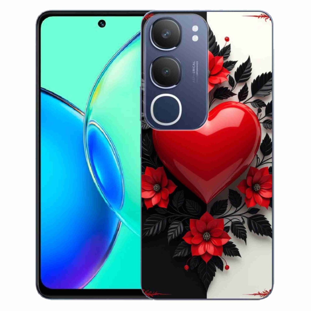 Gelový kryt mmCase na Vivo Y19S - červené srdce