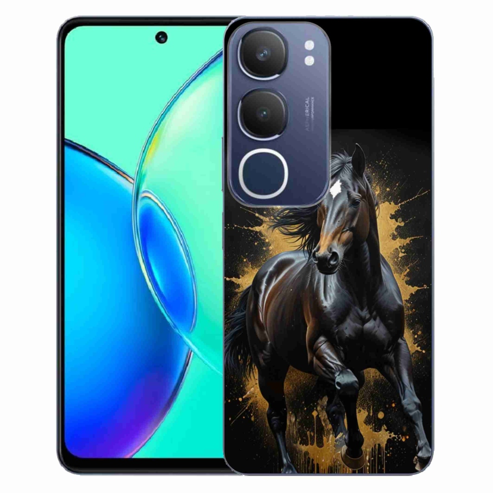 Gelový kryt mmCase na Vivo Y19S - elegantní černý hřebec