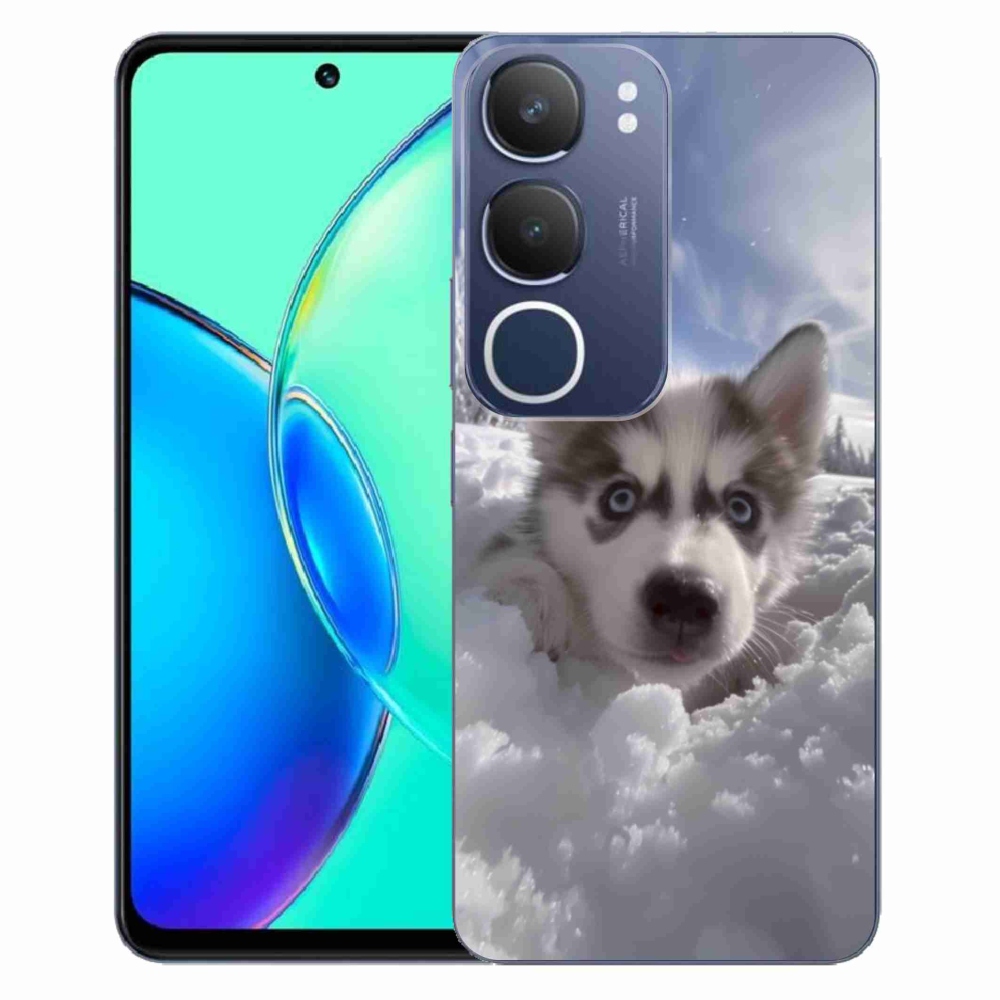 Gelový kryt mmCase na Vivo Y19S - husky ve sněhu
