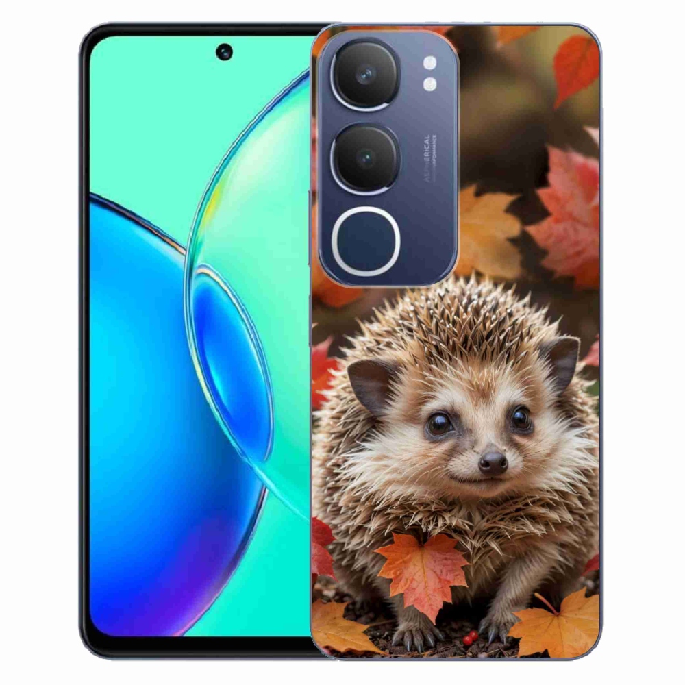 Gelový kryt mmCase na Vivo Y19S - ježek v listí