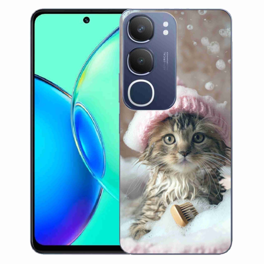 Gelový kryt mmCase na Vivo Y19S - kotě a koupel