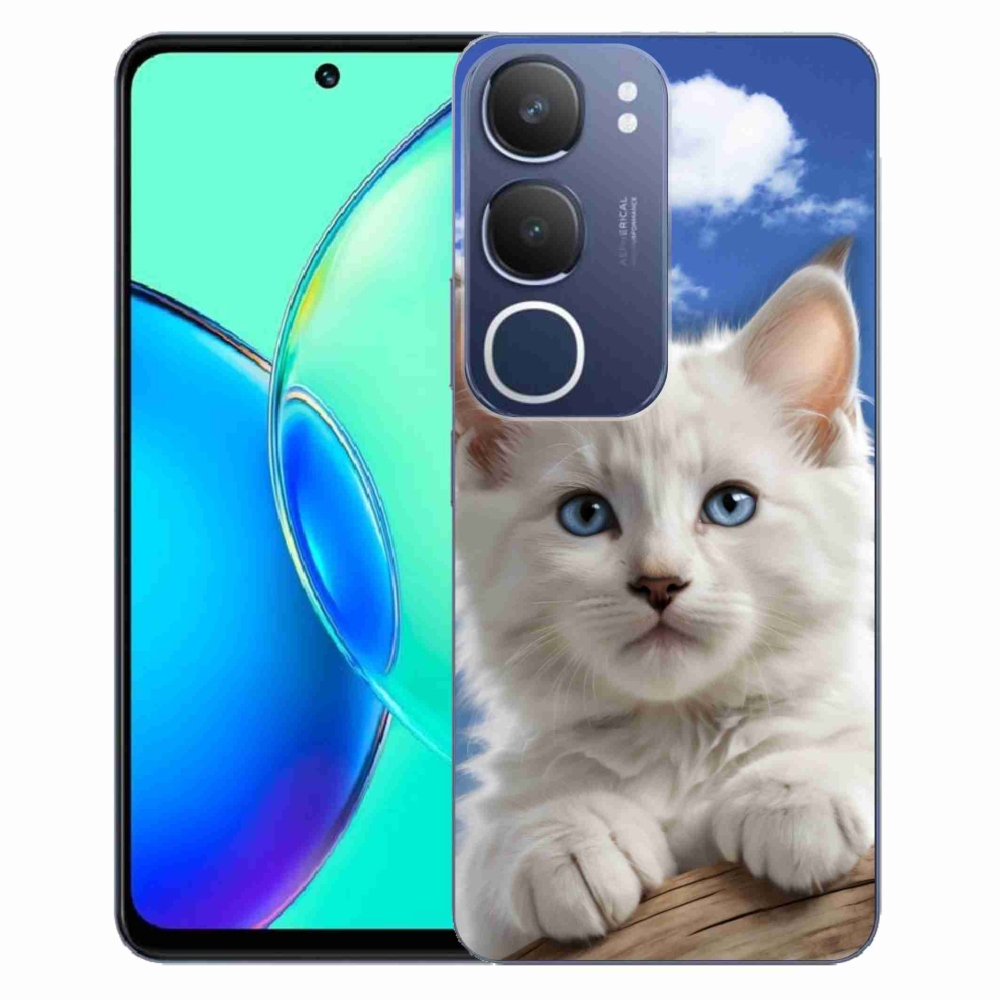 Gelový kryt mmCase na Vivo Y19S - kotě a oblaka