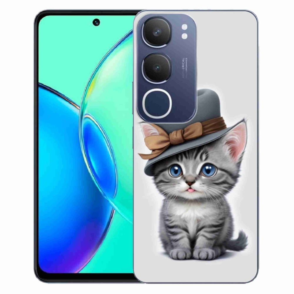 Gelový kryt mmCase na Vivo Y19S - kotě s kloboukem