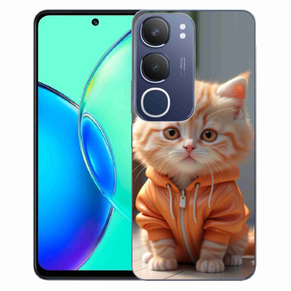 Gelový kryt mmCase na Vivo Y19S - kotě v mikině
