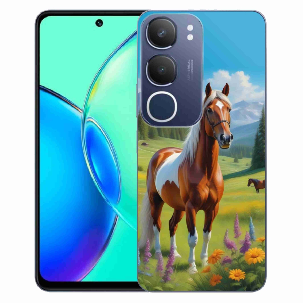 Gelový kryt mmCase na Vivo Y19S - kůň na louce