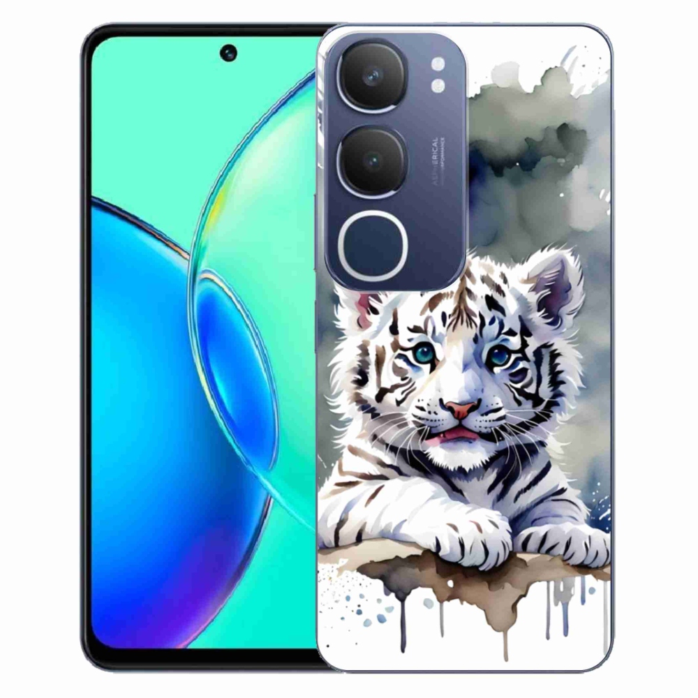 Gelový kryt mmCase na Vivo Y19S - mládě bílého tygra