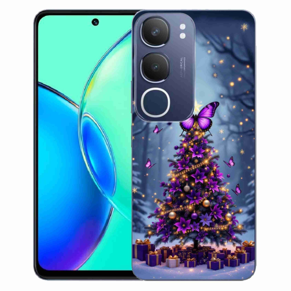 Gelový kryt mmCase na Vivo Y19S - motýlí vánoční stromek