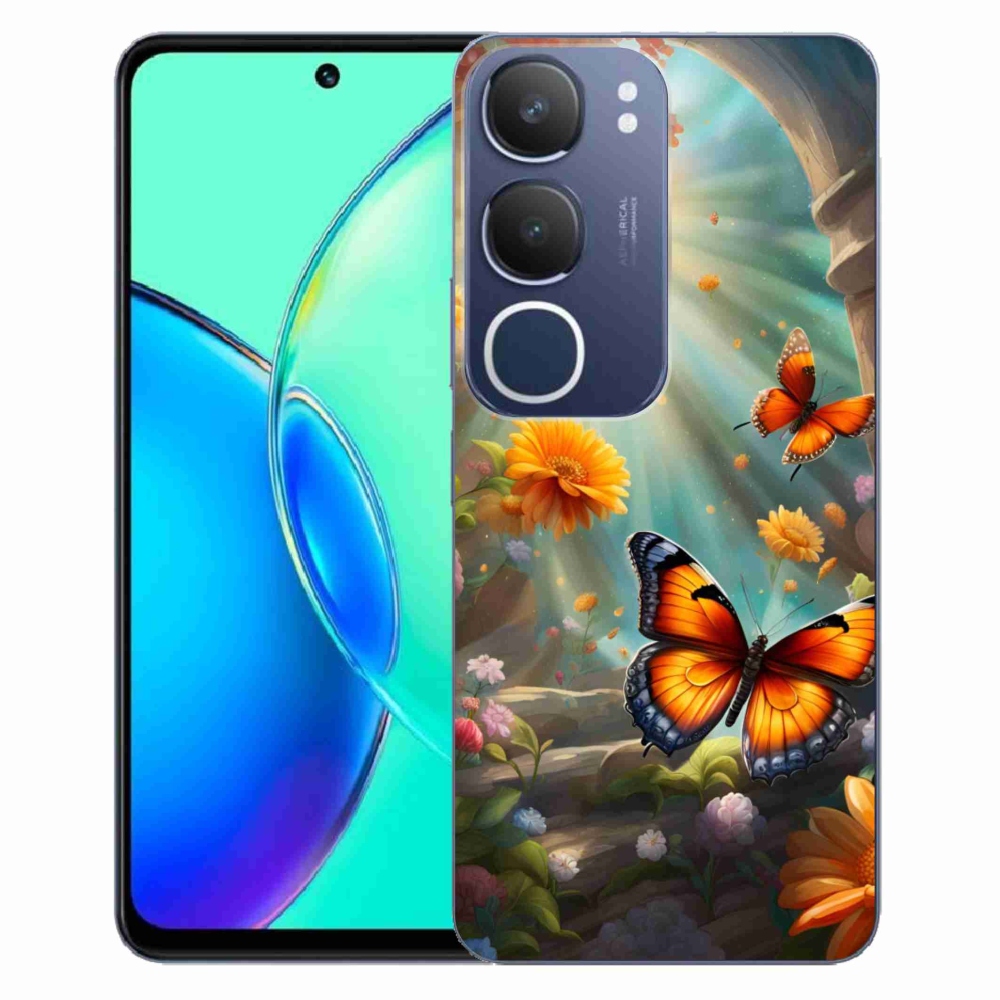 Gelový kryt mmCase na Vivo Y19S - motýlí zahrada 2
