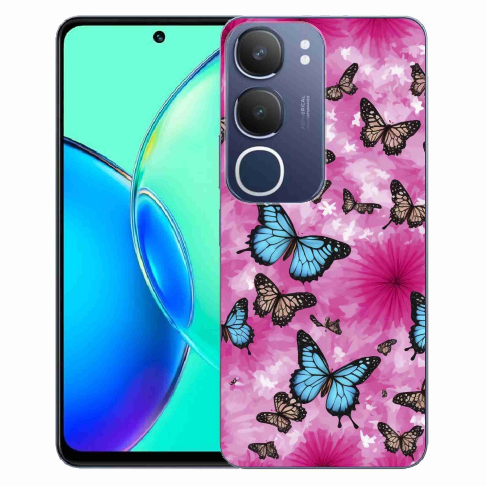 Gelový kryt mmCase na Vivo Y19S - motýlí zahrada