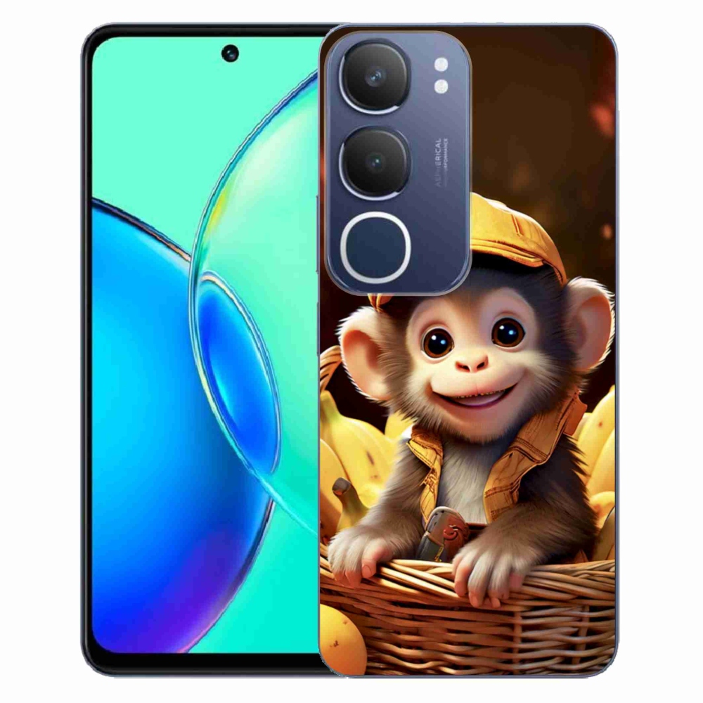 Gelový kryt mmCase na Vivo Y19S - opice v košíku