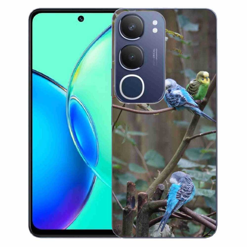 Gelový kryt mmCase na Vivo Y19S - papoušci na větvi