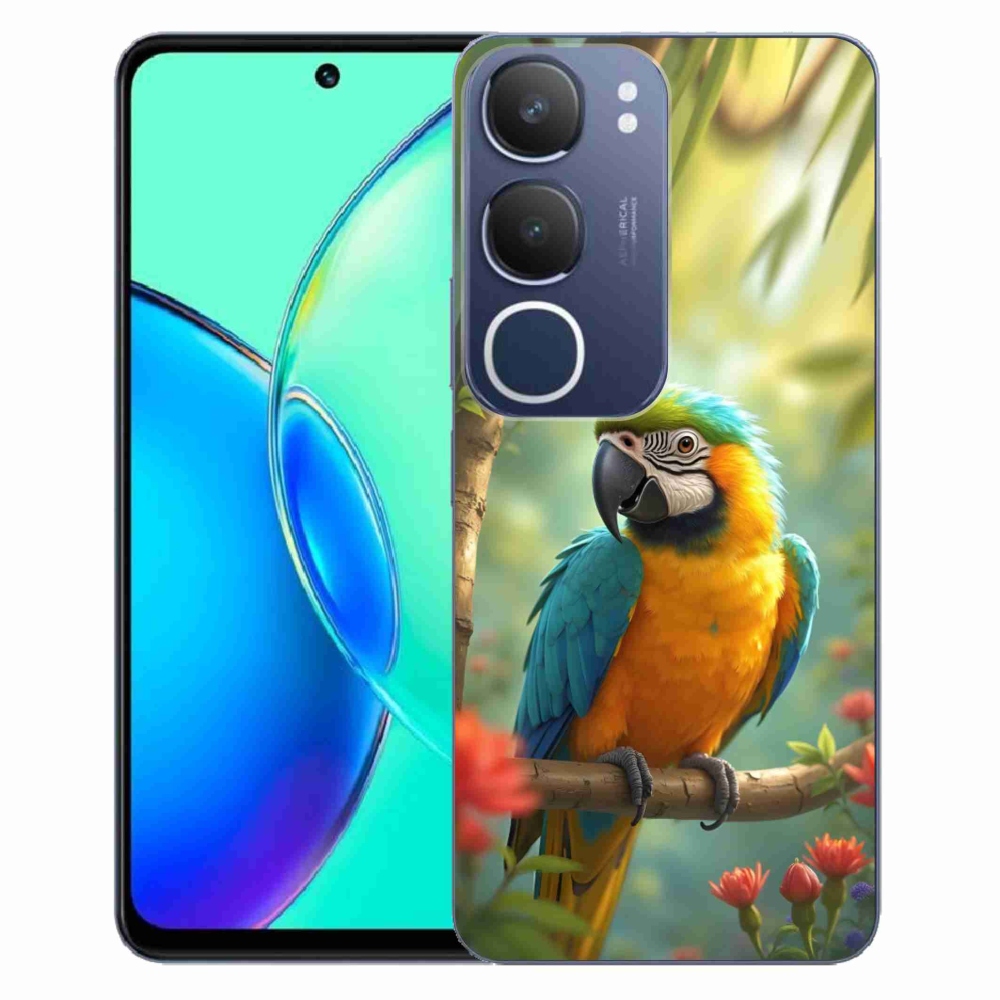 Gelový kryt mmCase na Vivo Y19S - papoušek ara modrožlutá