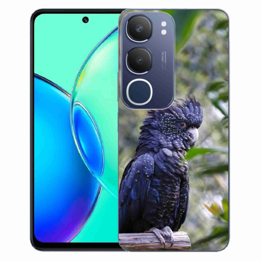 Gelový kryt mmCase na Vivo Y19S - papoušek kakadu černý