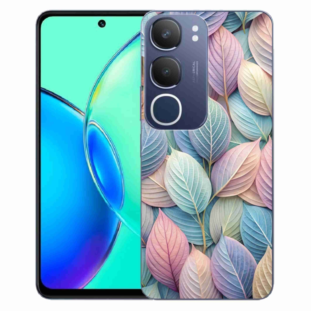 Gelový kryt mmCase na Vivo Y19S - pastelové listy