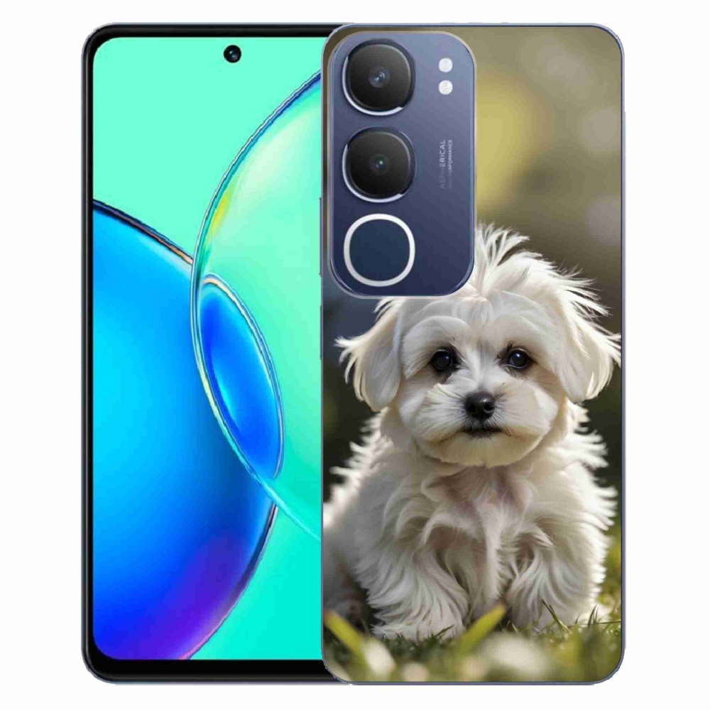 Gelový kryt mmCase na Vivo Y19S - roztomilý maltézský psík